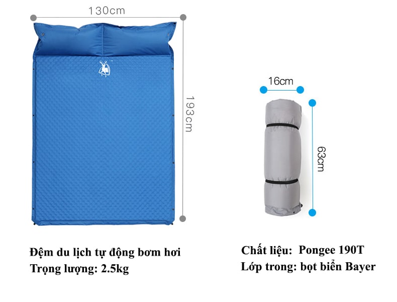 đệm hơi tự bơm - nệm hơi tự phồng